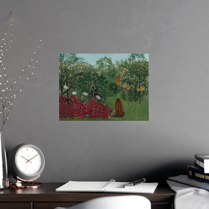 Tropical Forest with Monkeys - Rousseau Fine Art Poster