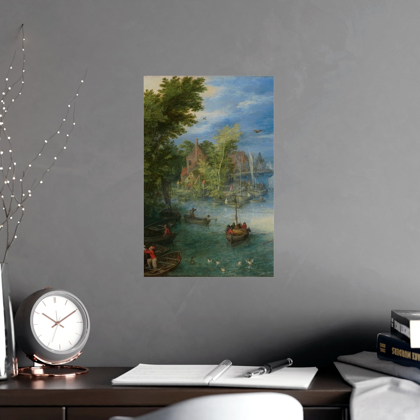 River Landscape Scene - Dutch Golden Age - Vintage Fine Art Print