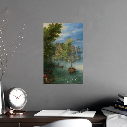 River Landscape Scene - Dutch Golden Age - Vintage Fine Art Print