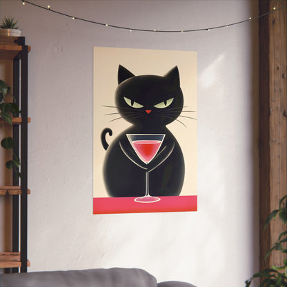 Yes, I'm Judging You - Cat Café Series - Black Cat Poster - Stylish Wall Art for Cat Lovers