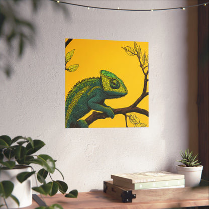 I am not Amused - The Candid Chameleon - Whimsical Animals - Fine Art Print - Vertical Poster - Bohemian Wall Art