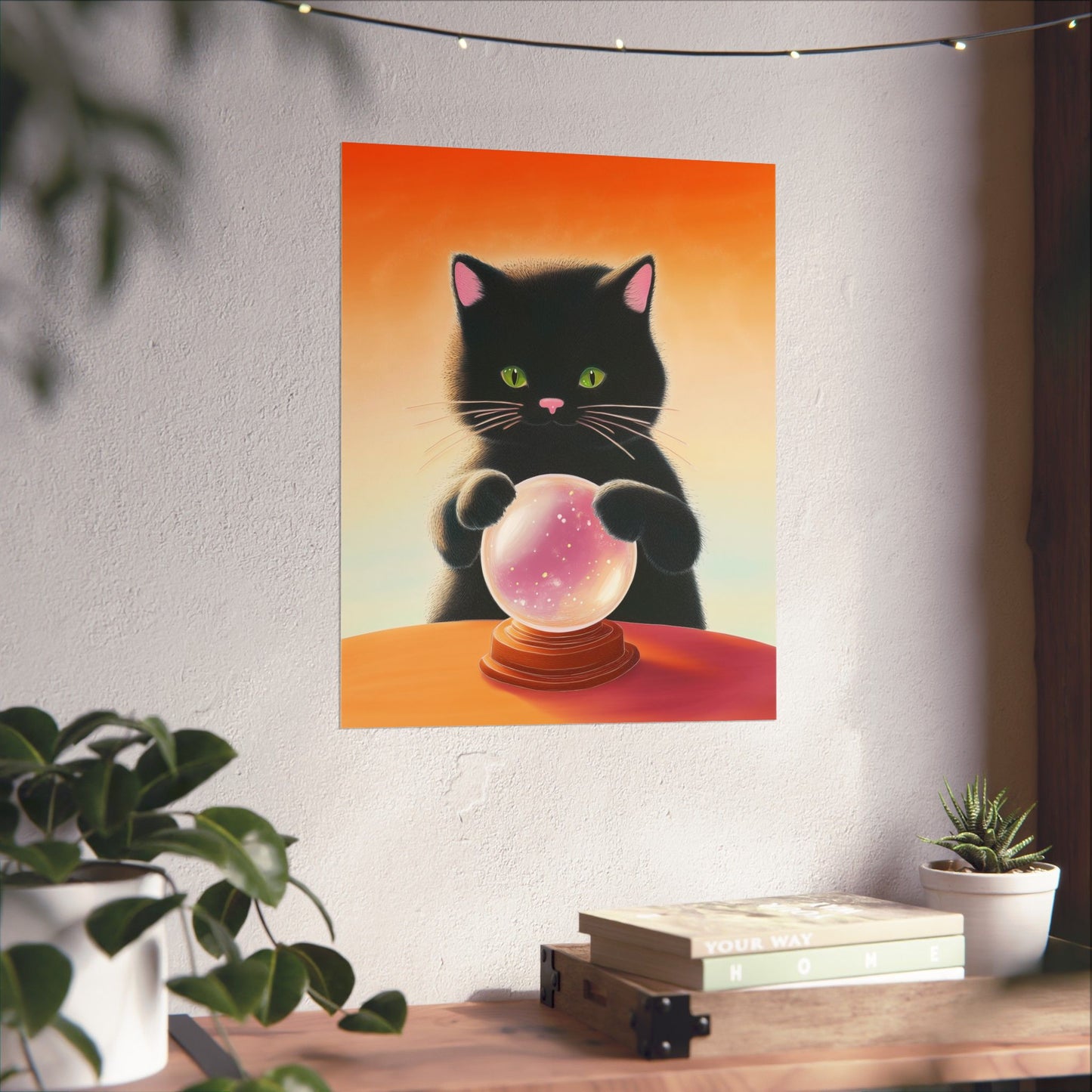 Fortune Telling Cat - Fine Art Print - Whimsical Animals - Posters - Art for Cat Lovers - Wall Art