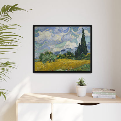 Van Gogh - Wheat Field with Cypresses - Museum Collection - Framed Canvas Print