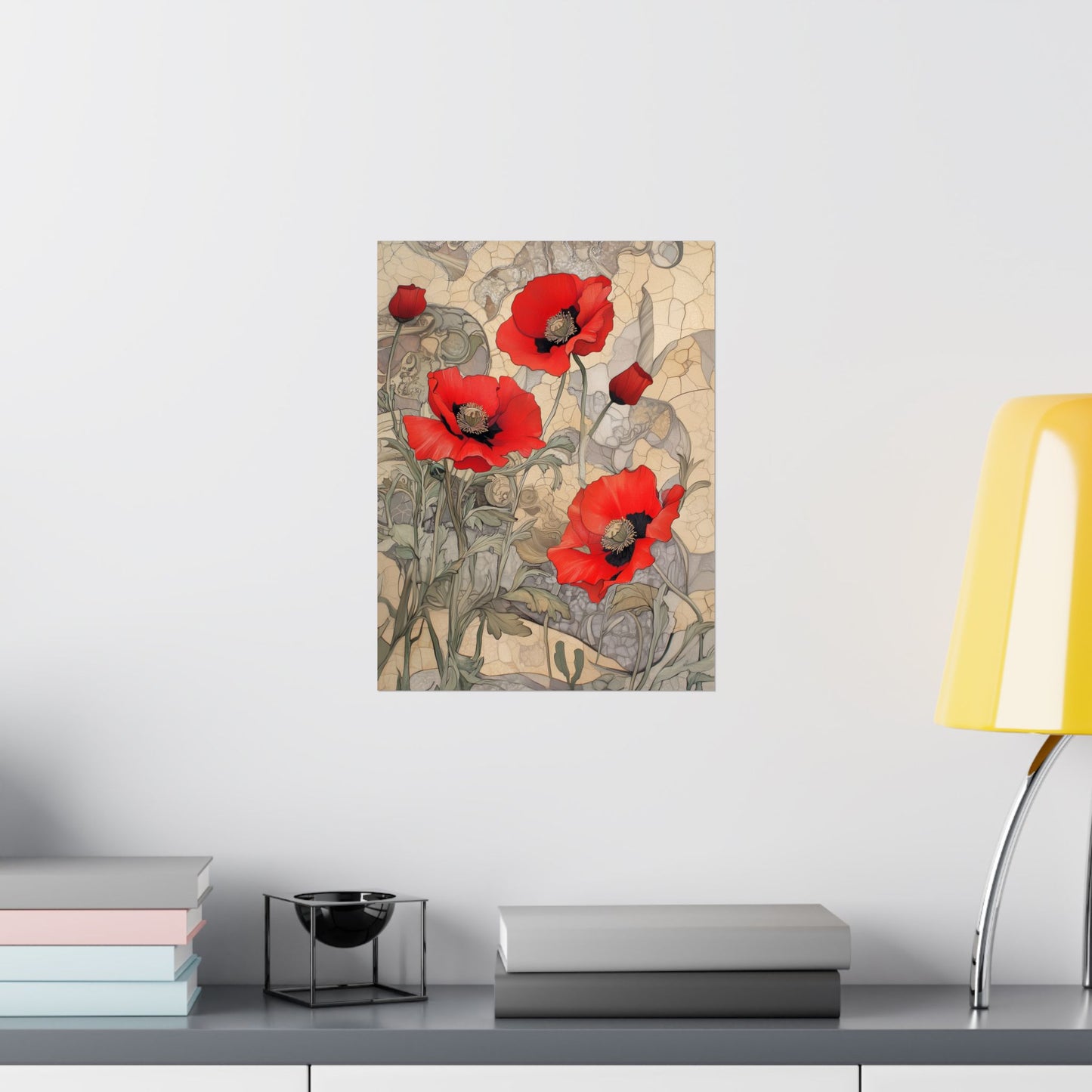 Pretty Poppy Fine Art Print - Floral Matte Vertical Poster – Artwork for Home Décor