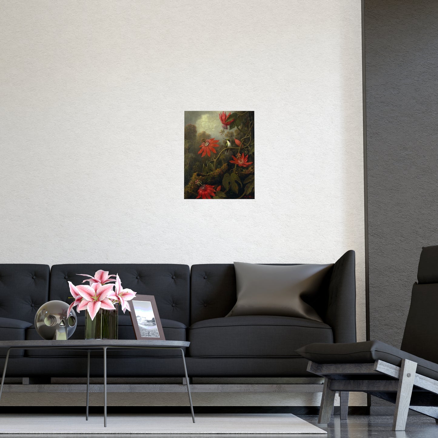 Hummingbird in Lush Tropical Landscape - Museum Collection - Fine Art Poster