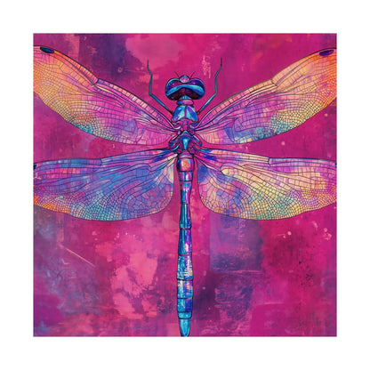 Magenta Dragonfly Watercolor Art Print - Matte Vertical Posters