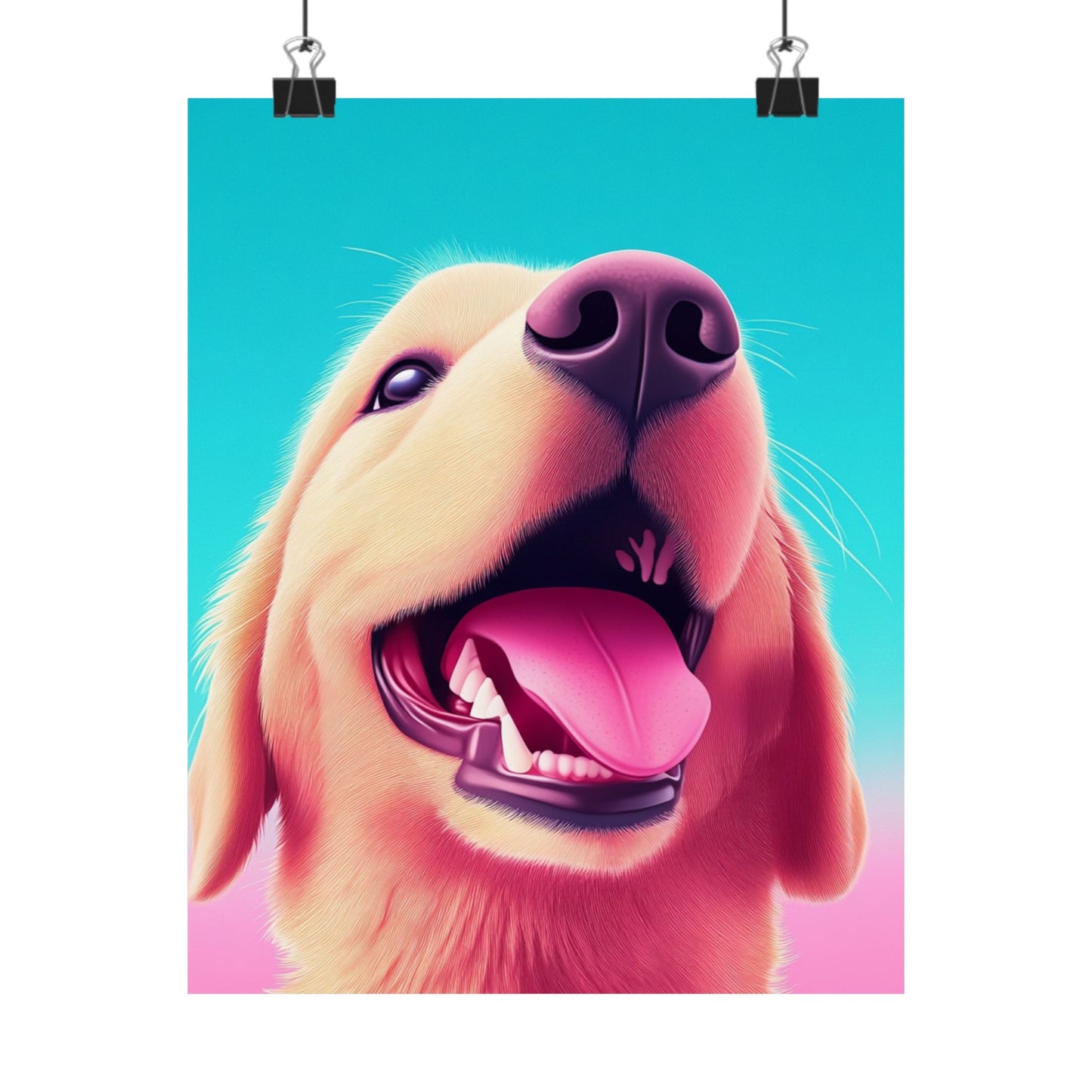 Good Boy - Golden Retriever - Whimsical Animals Series - Matte Vertical Poster - Perfect for Dog Lovers