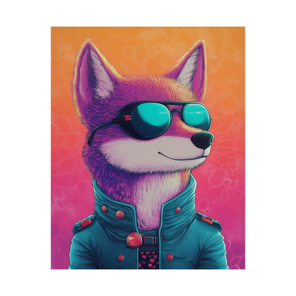Fetching Fox - Whimsical Animals Art Poster Series - Trendy Wall Art - Vibrant Art Prints - Funny Animal Portrait Style Posters
