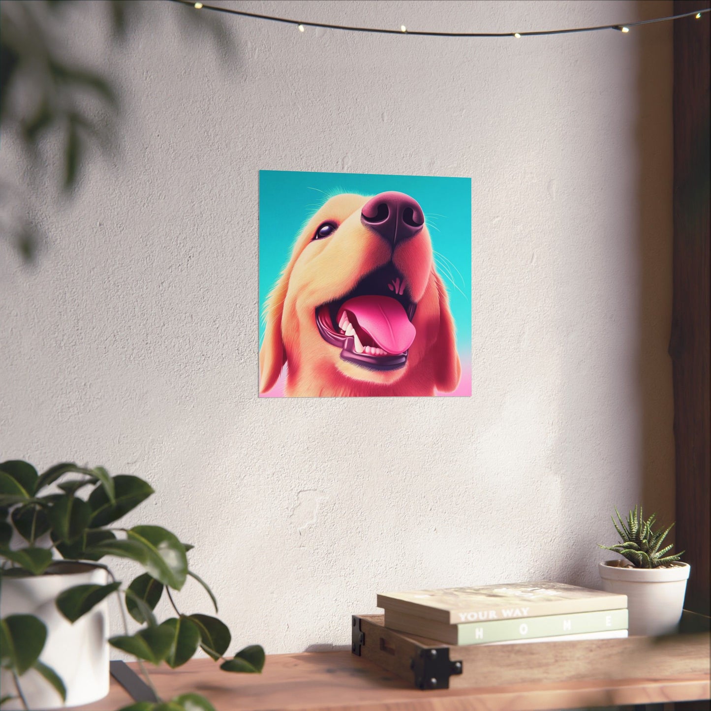 Good Boy - Golden Retriever - Whimsical Animals Series - Matte Vertical Poster - Perfect for Dog Lovers