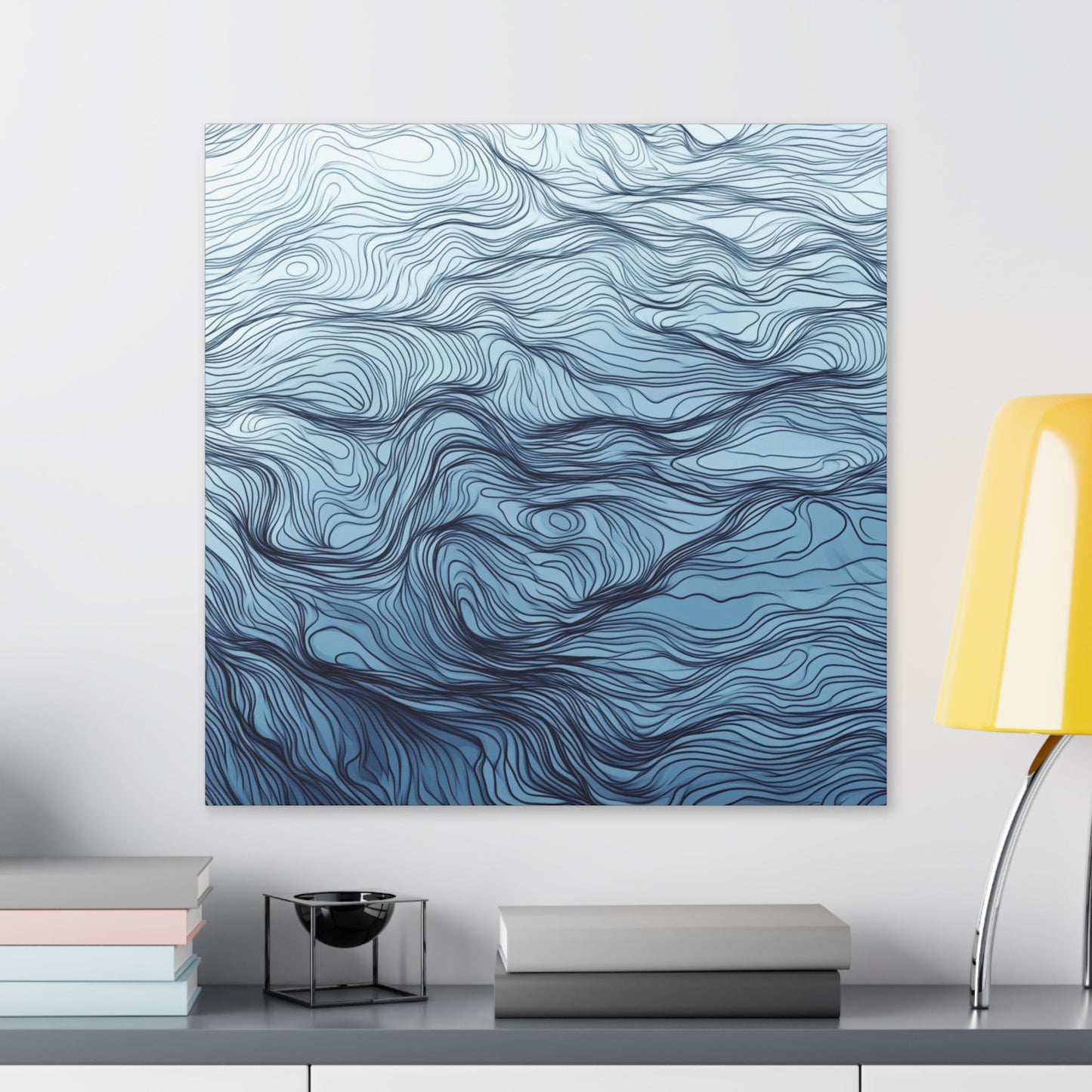 Mood Blue Abstract Blue Canvas Wall Art