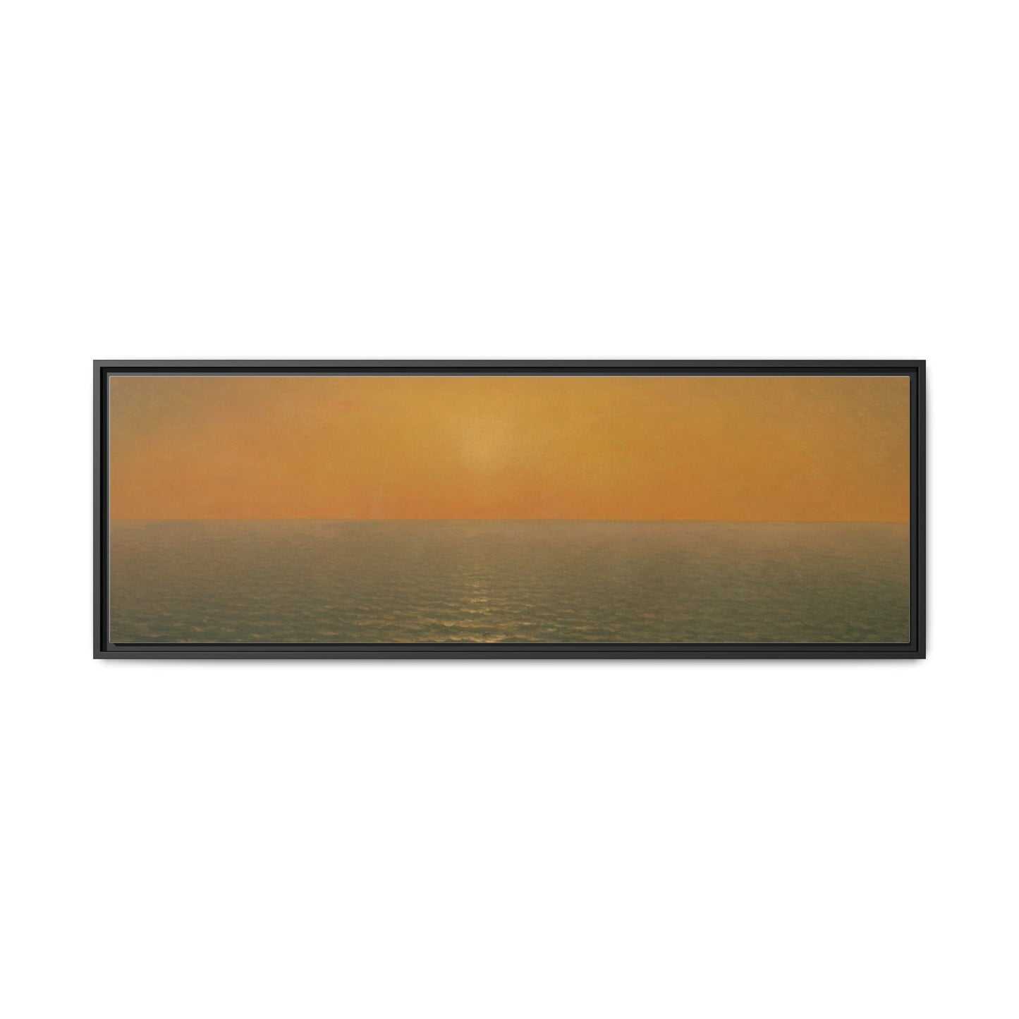 John Frederick Kensett : Sunset on the Sea (1872) - Museum Collection - Framed Canvas Print