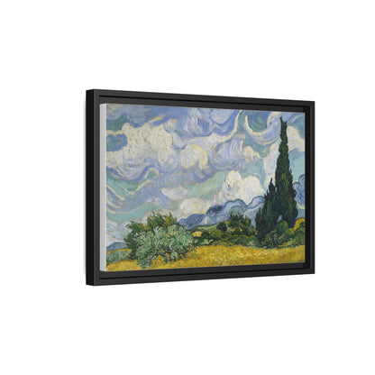 Van Gogh - Wheat Field with Cypresses - Museum Collection - Framed Canvas Print