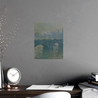 Waterloo Bridge Gray Weather - Monet Fine Art Poster