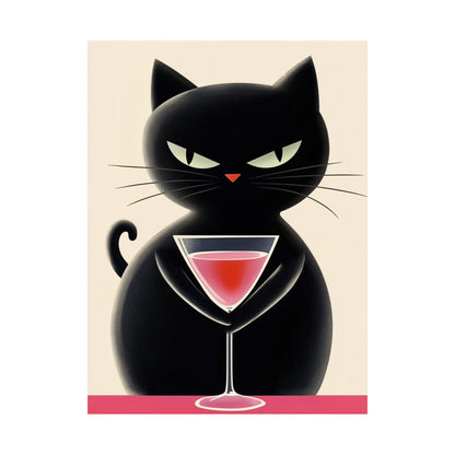 Yes, I'm Judging You - Cat Café Series - Black Cat Poster - Stylish Wall Art for Cat Lovers