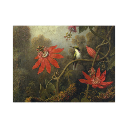 Hummingbird in Lush Tropical Landscape - Museum Collection - Fine Art Poster