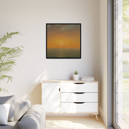 John Frederick Kensett : Sunset on the Sea (1872) - Museum Collection - Framed Canvas Print