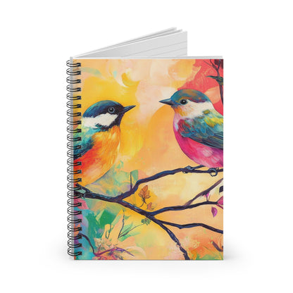 Love Birds in Paradise - Ruled Line Notebook - Zen Home & Office Collection