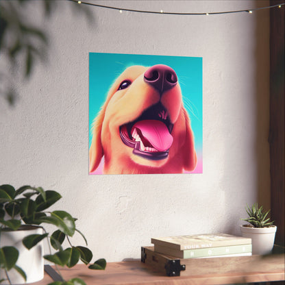 Good Boy - Golden Retriever - Whimsical Animals Series - Matte Vertical Poster - Perfect for Dog Lovers