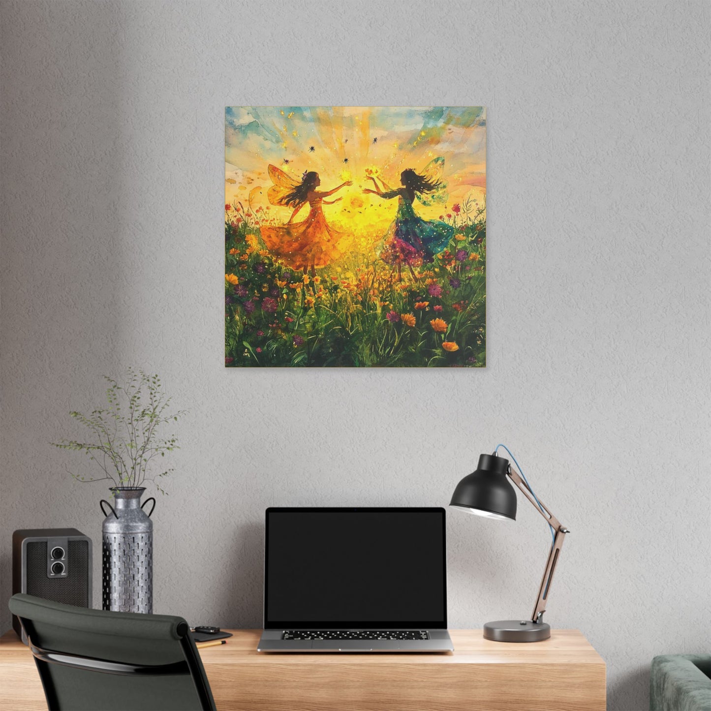 Waking the Sun - Fairies & Flowers Collection - Wall Art - on Canvas