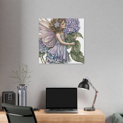 Purple Hydrangea - Flowers & Fairies Collection - Fine Art Print on Canvas