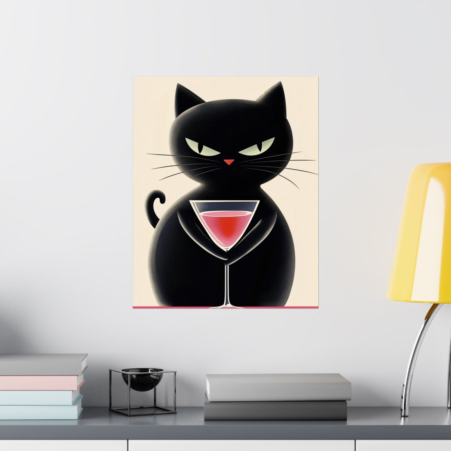 Yes, I'm Judging You - Cat Café Series - Black Cat Poster - Stylish Wall Art for Cat Lovers