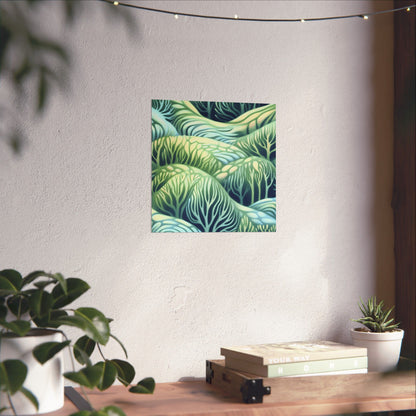 Serene Nature Matte Vertical Poster - Tranquil Forest Design for Home Decor