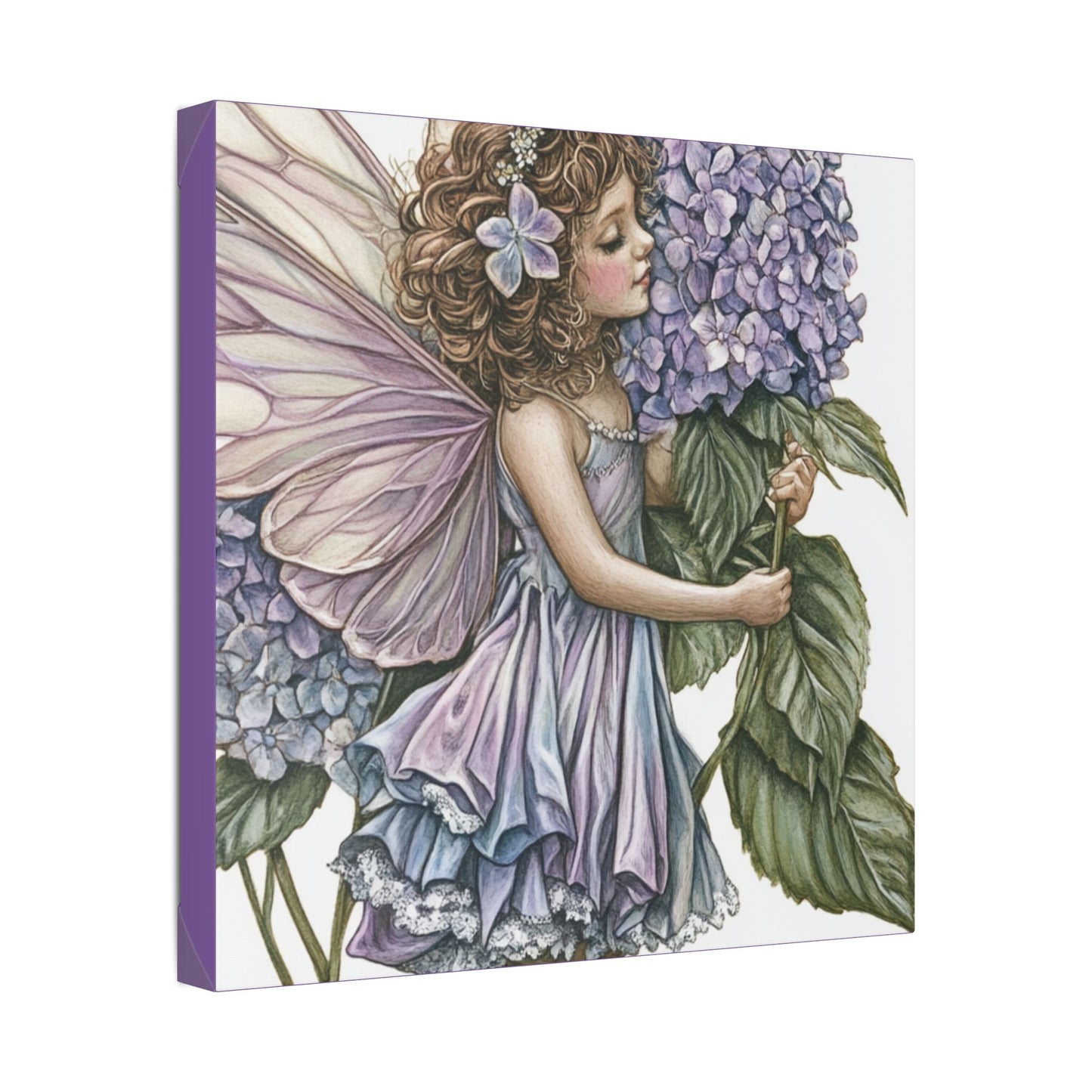 Purple Hydrangea - Flowers & Fairies Collection - Fine Art Print on Canvas