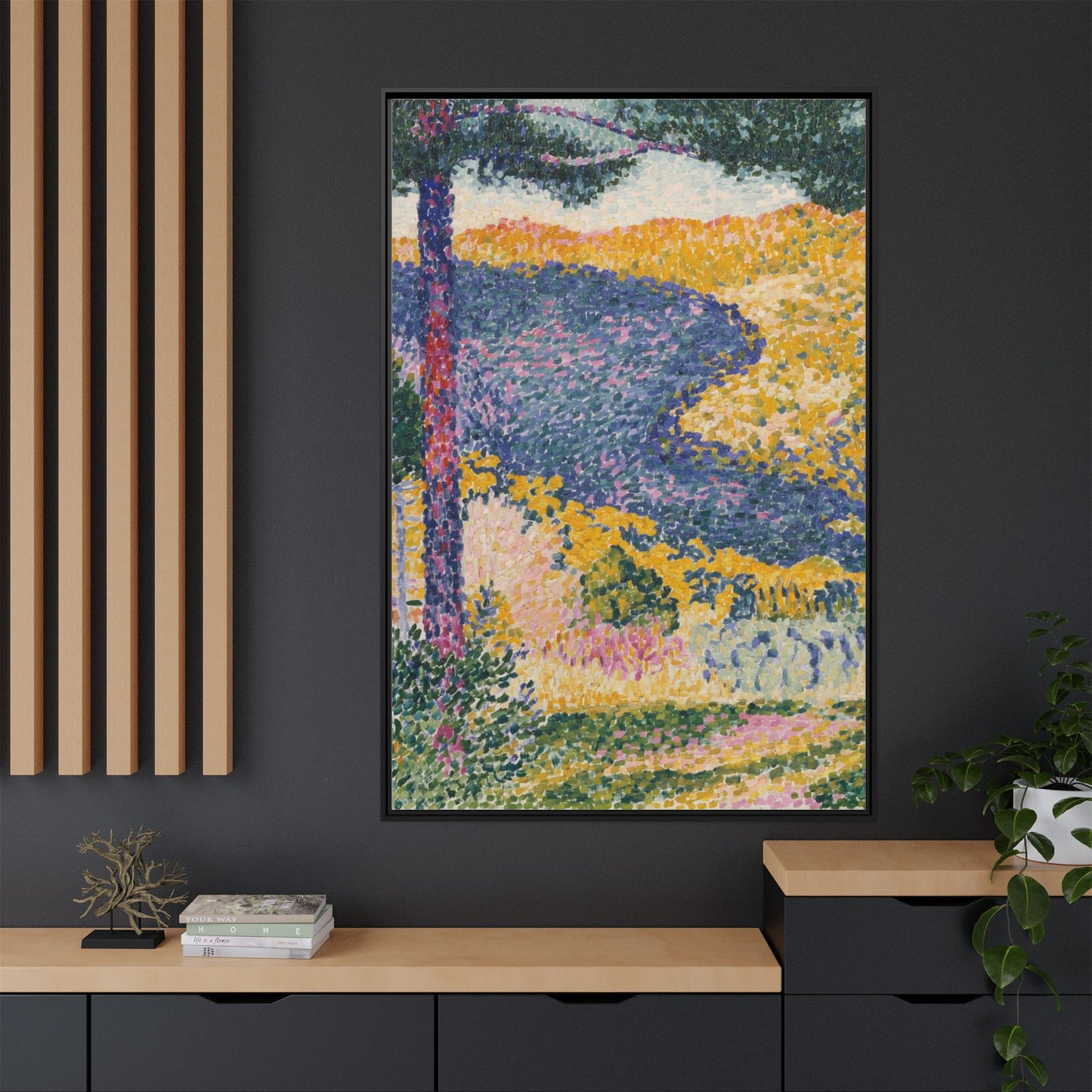 Valley with Fir Shade on the Mountain - Museum Collection - Framed Canvas Print
