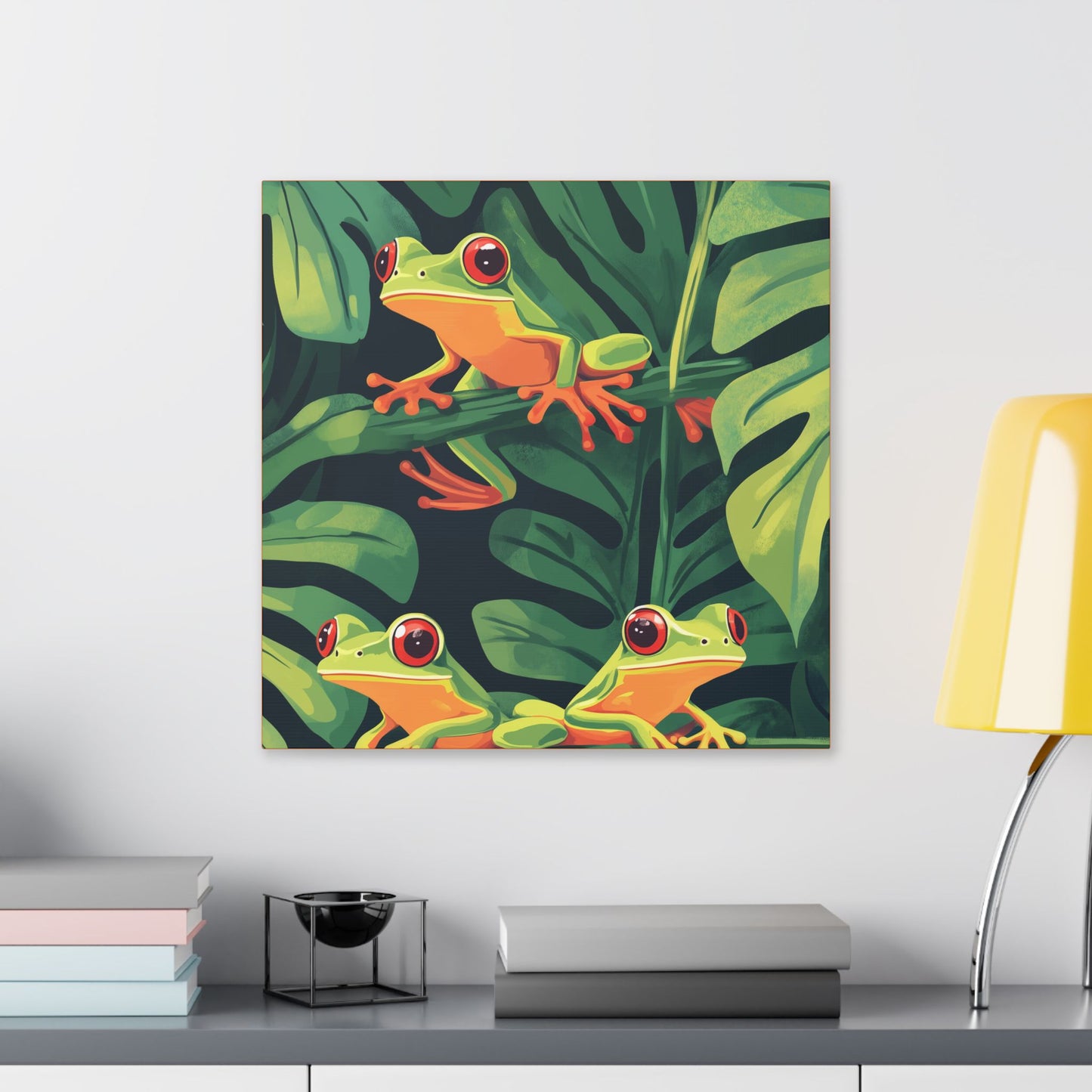Tree Frog Trio - Garden Friends Series - Fine Art Print on Canvas
