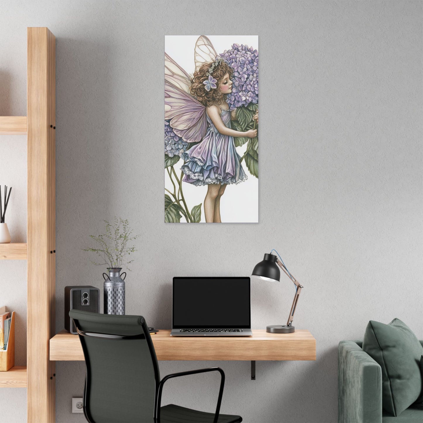 Purple Hydrangea - Flowers & Fairies Collection - Fine Art Print on Canvas