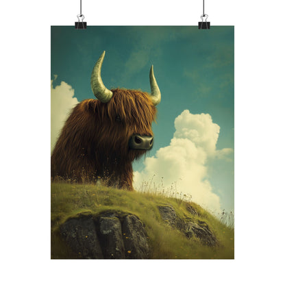 Highland Cow Whimsical Fine Art Print