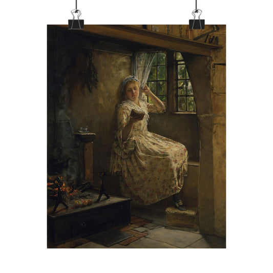Cozy Reading Nook Vintage Fine Art Print