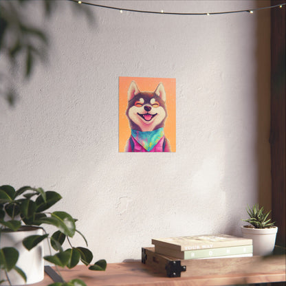 Shiba Inu So Happy - Matte Vertical Poster - Brighten Your Space with Joy - Love Dogs - Wall Art