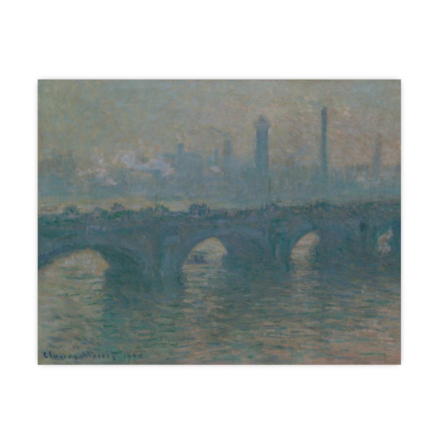 Waterloo Bridge Gray Weather - Monet Fine Art Poster