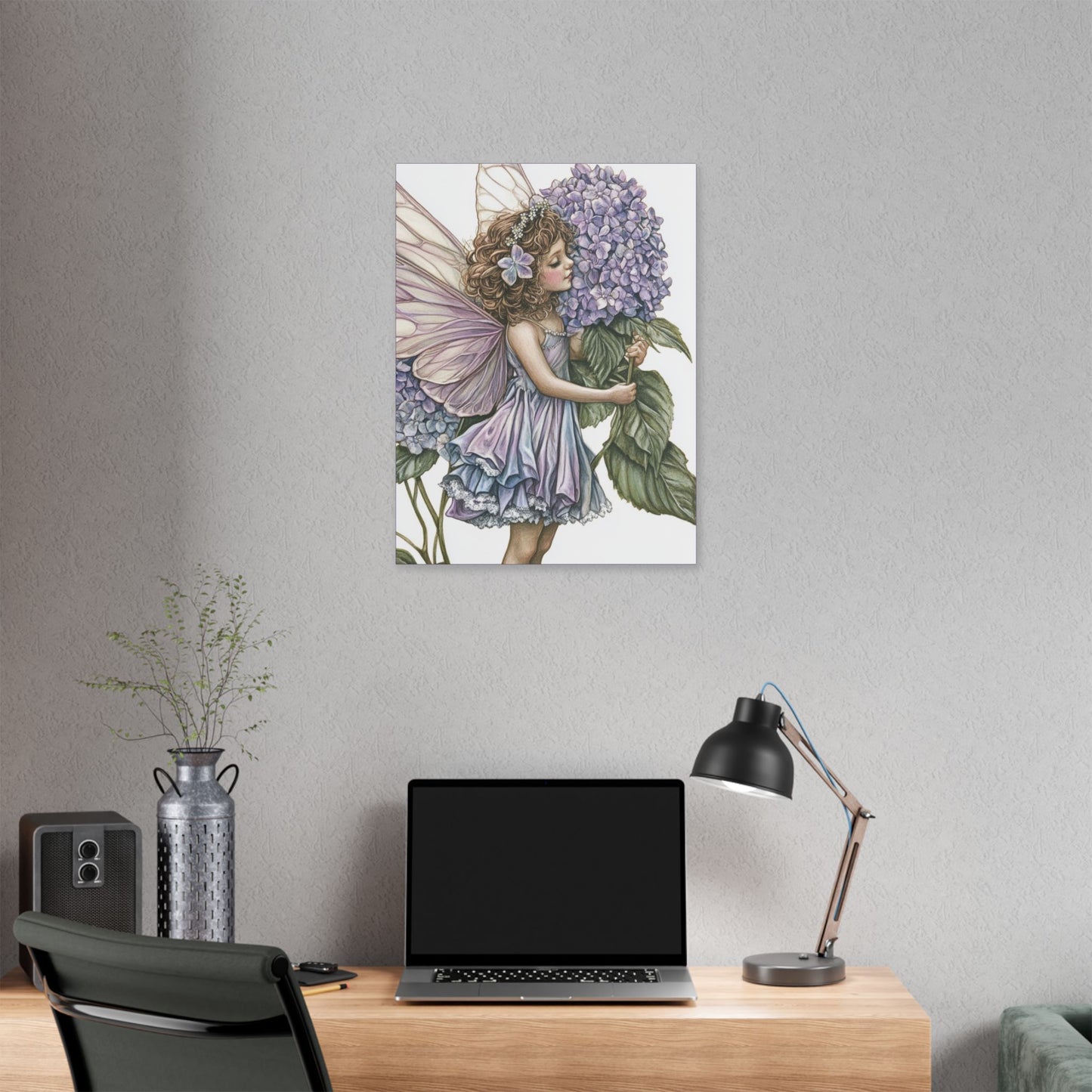 Purple Hydrangea - Flowers & Fairies Collection - Fine Art Print on Canvas