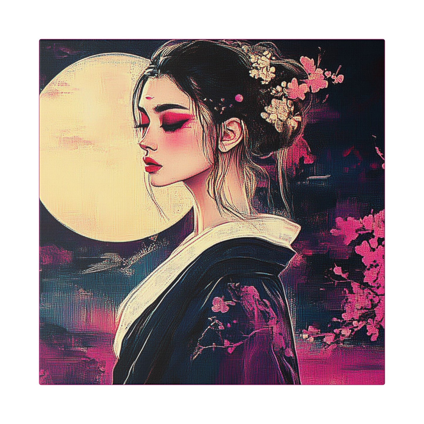 Magenta Moon - Fine Art Print on Canvas