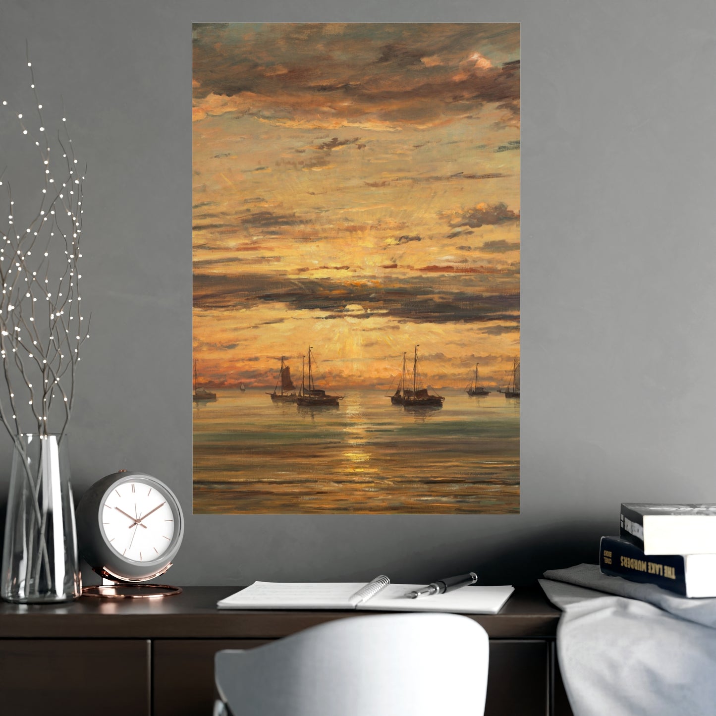 Sunset at Scheveningen - Dutch Maritime Fine Art Poster