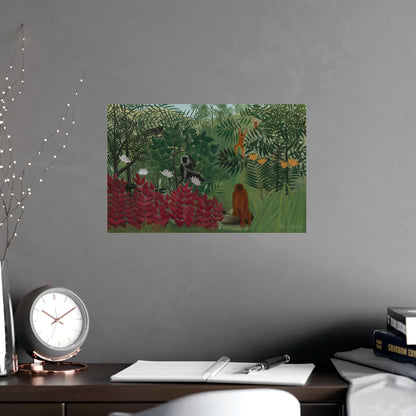 Tropical Forest with Monkeys - Rousseau Fine Art Poster