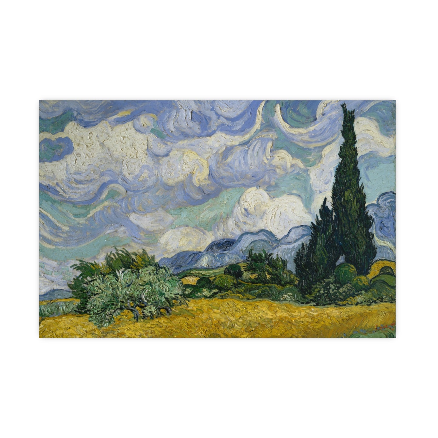 Van Gogh - Wheat Field with Cypresses - Museum Collection - Fine Art Poster