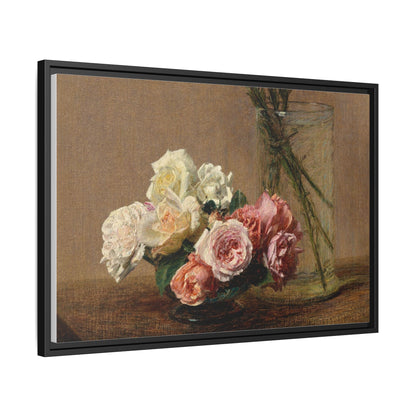 Henri Fantin-Latour : Roses and Lilies (1888) - Giclee Fine Art Print - Museum Collection Framed Canvas Print
