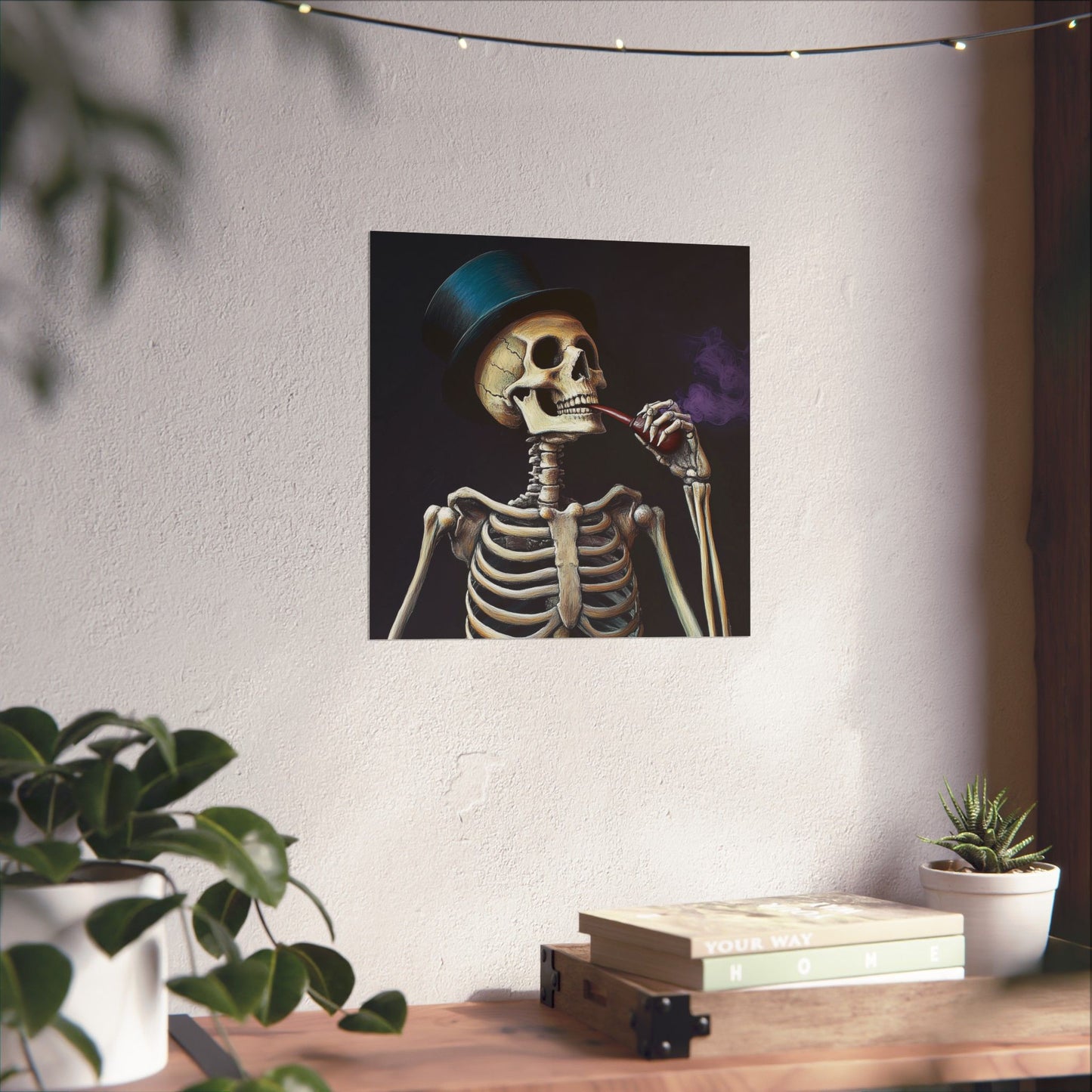 Dapper Skeleton Portrait Poster - Gothic Posters - Vertical Poster - Perfect for Halloween Party Décor