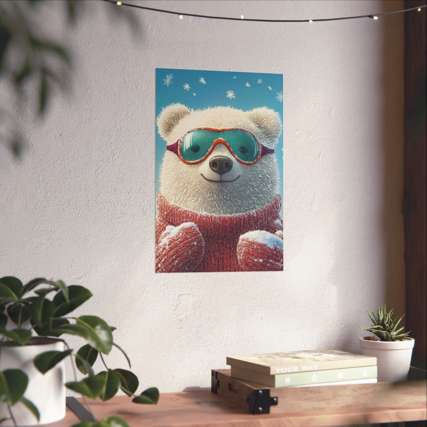 Chill Polar Bear Winter Poster - Cozy & Joyful -  Wall Art & Home Décor