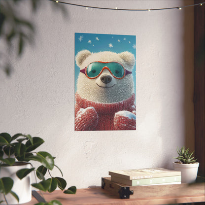Chill Polar Bear Winter Poster - Cozy & Joyful -  Wall Art & Home Décor