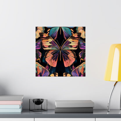 Vibrant Boho Butterflies Fine Art Pint - Matte Poster - Colorful Wall Art for Nature Lovers
