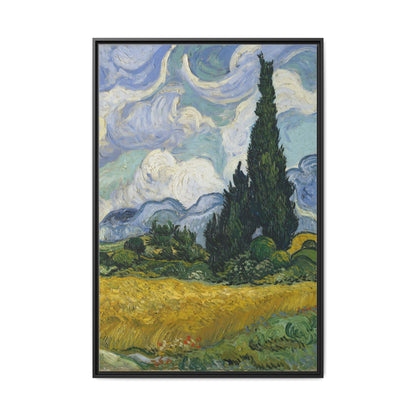 Van Gogh - Wheat Field with Cypresses - Museum Collection - Framed Canvas Print