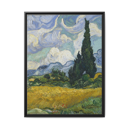 Van Gogh - Wheat Field with Cypresses - Museum Collection - Framed Canvas Print