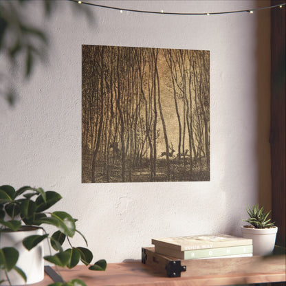 Deer Running Through Woods Nature Fine Art Print
