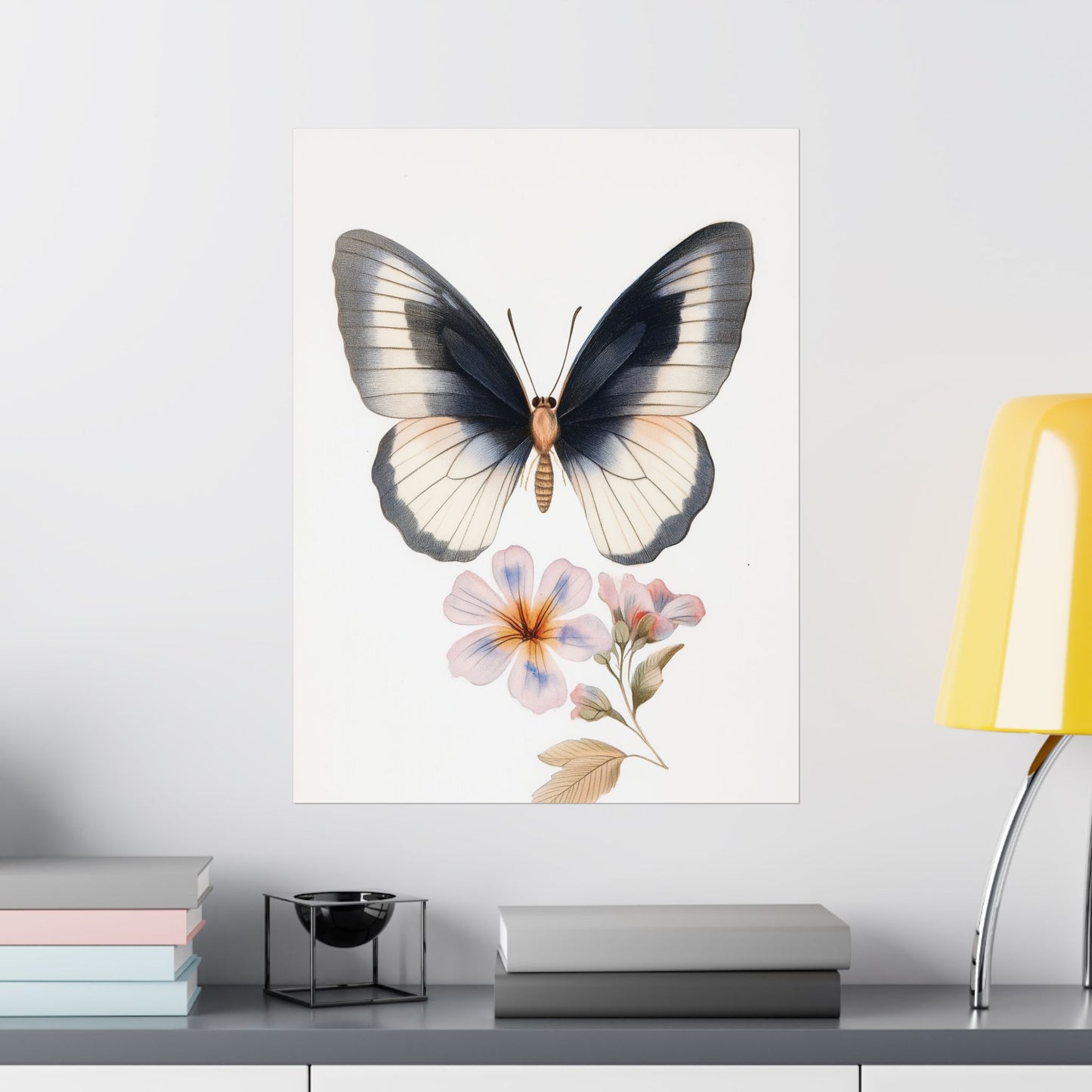 Vintage Butterfly Botanical Print - Matte Vertical Poster - Elegant Wall Art for Nature Lovers
