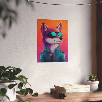 Fetching Fox - Whimsical Animals Art Poster Series - Trendy Wall Art - Vibrant Art Prints - Funny Animal Portrait Style Posters