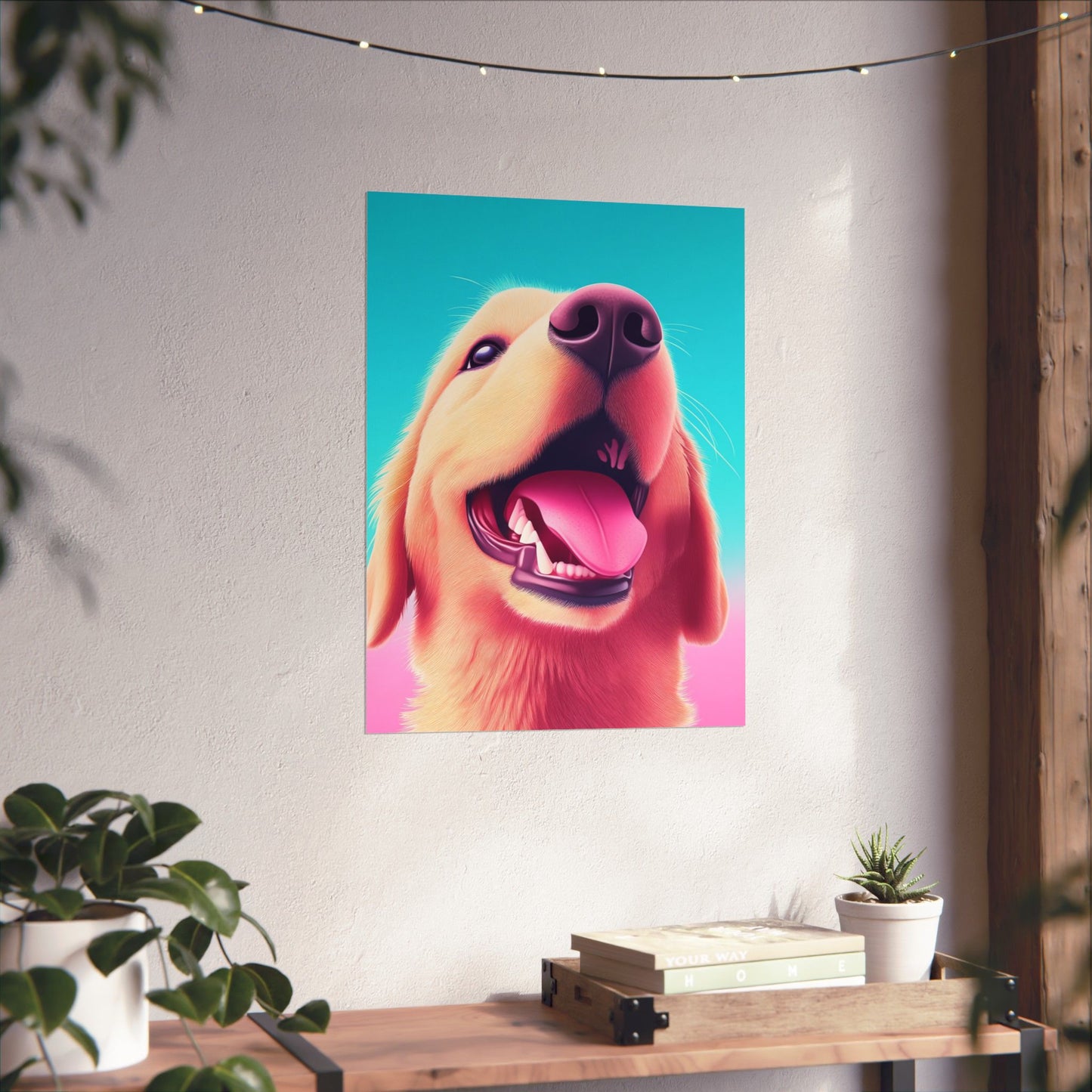 Good Boy - Golden Retriever - Whimsical Animals Series - Matte Vertical Poster - Perfect for Dog Lovers